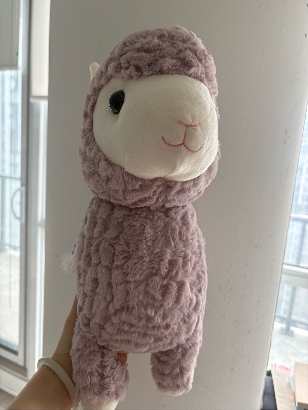 Kellytoy Dusty Pink Plush Alpaca with Cream Face